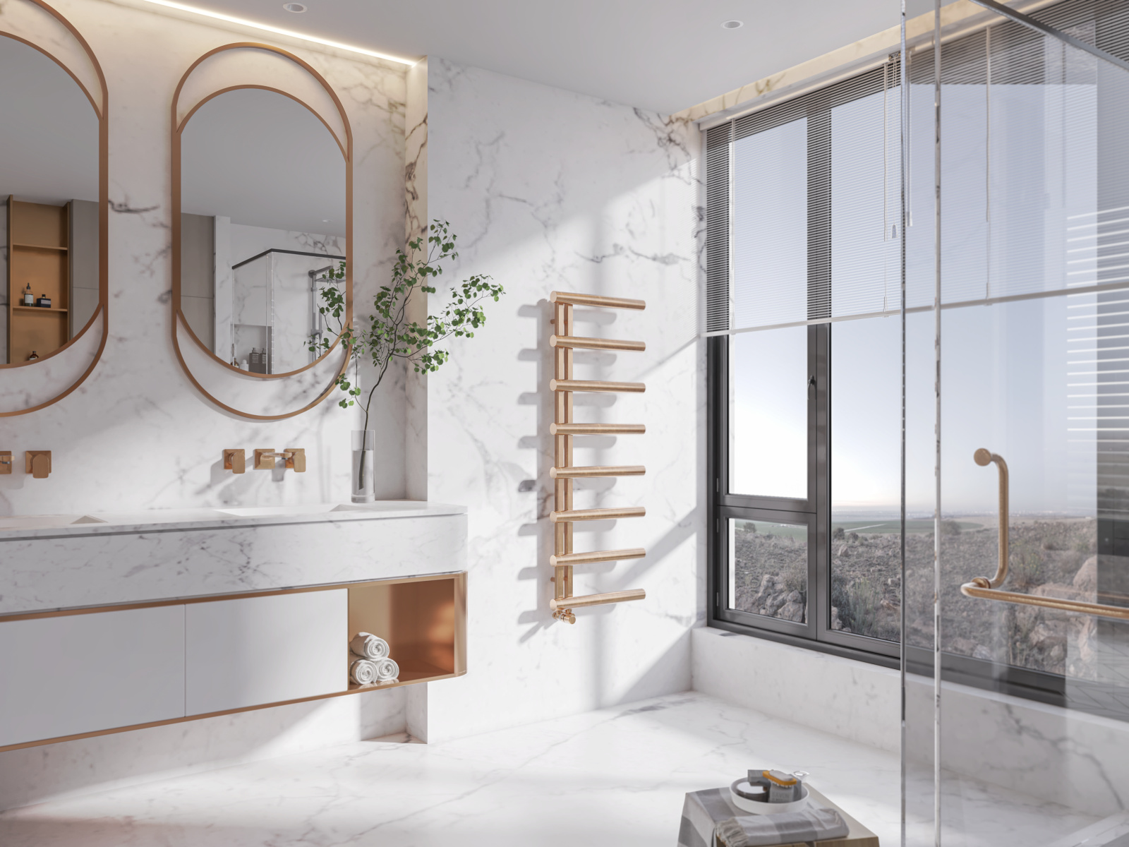 Rendering Zehnder Chime Decorative radiator Front view