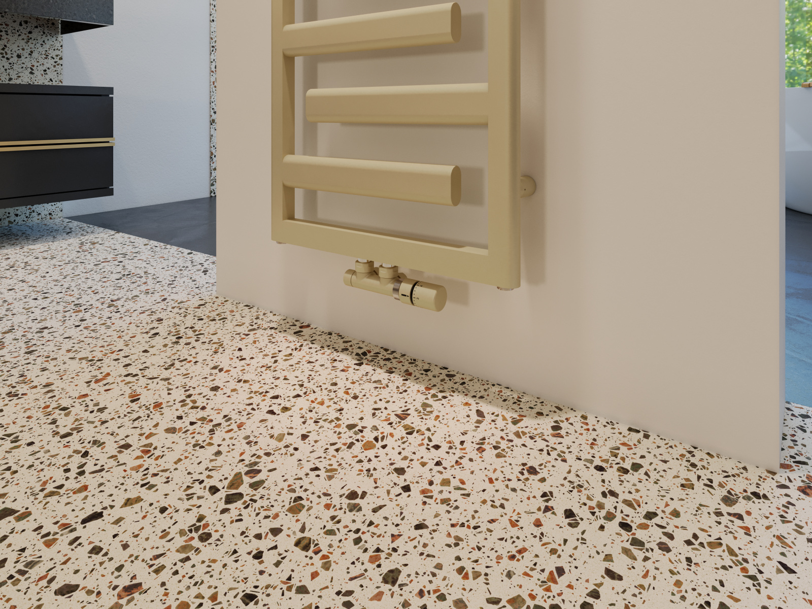 Focus Zehnder Tetris Decorative radiator Angled view