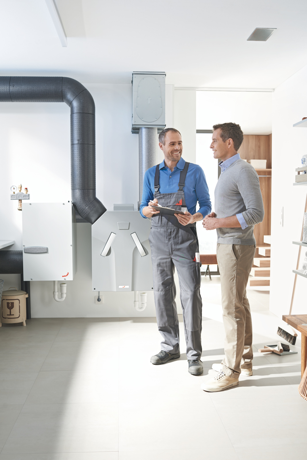 Rendering Zehnder ComfoAir 350 Comfortable indoor ventilation Front view