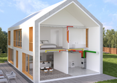 Rendering Zehnder ComfoClime 36 Comfortable indoor ventilation Angled view